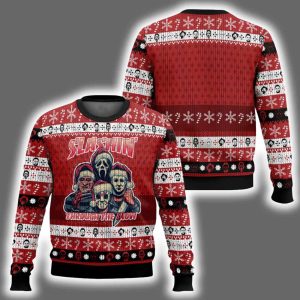Horror Guys Slashin Through The Snow Ugly Christmas Sweater