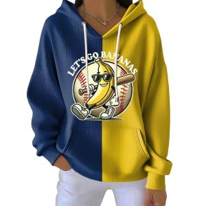Let's Go Bananas Ribbed Pit Striped Hoodie