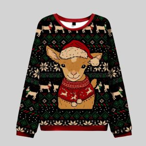 Goat In Festive Outfit Ugly Christmas Sweater
