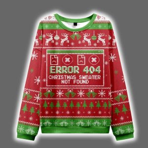 Error 404 Not Found Ugly Christmas Sweater