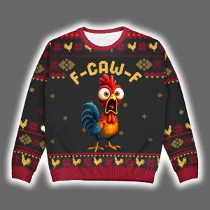Chicken F-Caw-F Ugly Christmas Sweater