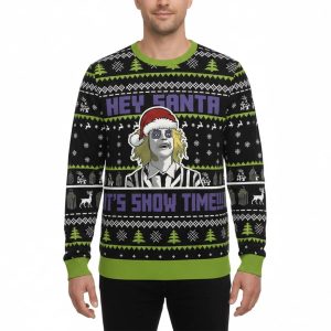 Beetlejuice Hey Santa It's Snow Time Ugly Christmas Sweater