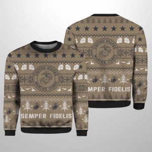 2025 Christmas USMC Semper Fi Ugly Sweater