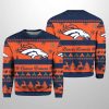 2025 Christmas Broncos Festive Reindeer & Tree Ugly Sweater