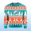 2025 Christmas Dolphins Reindeer Football Ugly Sweater 2