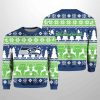 2025 Christmas Seahawks Reindeer Football Ugly Sweater