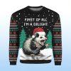 2025 I Am A Delight Opossum Ugly Christmas Sweater 2
