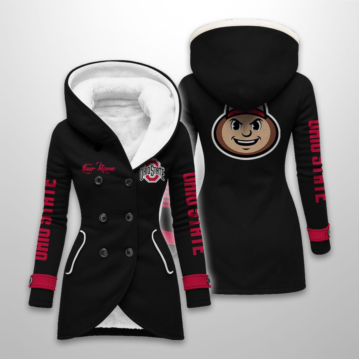 2025 Personalized Ohio State Long Hooded Fleece Jacket 1 2025 Personalized Ohio State Long Hooded Fleece Jacket