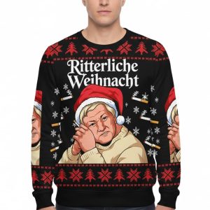 Ritterliche Weihnacht Smoking Grandma Ugly Christmas Sweater