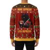 A Cat Drinking Coffee More Espresso Less Depresso Ugly Christmas Sweater 2
