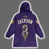 Baltimore Football Lamar Jackson 8 Unisex Blanket Hoodie 3