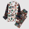 Bears Merry Christmas Plaid Button Pajama Set