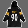 Black And Yellow T.J.W 90 Pittsburgh Football Unisex Blanket Hoodie 3