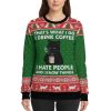 Black Cat Thats What I Do I Drink Coffee Ugly Christmas Sweater 3