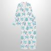 Blue Brushstroke Snowman Winter Coquette Christmas Tree Satin Pajama Set 3
