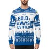 Bold Always Justified Word Ugly Christmas Sweater