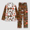 Browns Merry Christmas Plaid Button Pajama Set 2