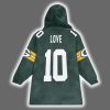 Captain JL 10 Green Bay Football Unisex Blanket Hoodie 3