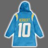 Chargers Est 1960 Justin Herbert 10 Unisex Blanket Hoodie 3
