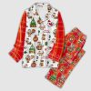 Chiefs Merry Christmas Plaid Button Pajama Set