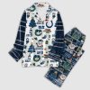 Colts Merry Christmas Plaid Button Pajama Set