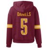 Commanders Jayden Daniels 5 Waffle Hoodie 3