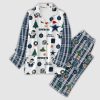 Cowboys Merry Christmas Plaid Button Pajama Set