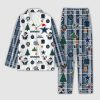 Cowboys Merry Christmas Plaid Button Pajama Set 2
