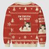 Crying Cat Im Trying My Best Ugly Christmas Sweater 3