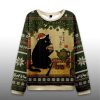 Cute Cat Drinking Tea Ugly Christmas Sweater
