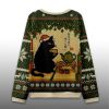 Cute Cat Drinking Tea Ugly Christmas Sweater1