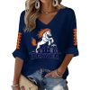 Denver Football Print Waggle Long Sleeve Shirt 4