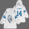 Detroit Football St Brown 14 Unisex Blanket Hoodie