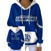 Dodgers 2025 World Champions Back 2 Back Print Ribbed Hoodie