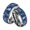 Dodgers Back 2 Back World Series Champions 2024-2025 Silver Tungsten Ring