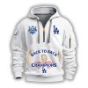 Dodgers Back To Back World Series 2025 Champions Quarter Zip Hoodie 4
