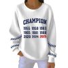 Dodgers World Series 2025 Champion Print Pit Striped Sweatshirt