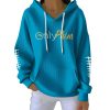 Dolphins Football Only Phins Print Pit Striped Hoodie