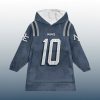 Drake Maye 10 Patriots 2025 Rivalries NorEaster Storm Blue Signature Unisex Blanket Hoodie 2