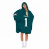Eagles Jalen Hurts 1 Signature Unisex Blanket Hoodie 2