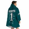 Eagles Jalen Hurts 1 Signature Unisex Blanket Hoodie 3