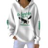 Eagles On Sundays We Fly Print Pit Striped Hoodie 3