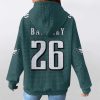 Eagles Saquon Barkley 26 Waffle Hoodie 3