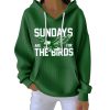 Eagles Sundays Are For The Birds Print Pit Striped Hoodie