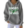 Eagles Sundays Are For The Birds Print Pit Striped Hoodie 3