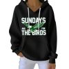Eagles Sundays Are For The Birds Print Pit Striped Hoodie 4