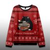 Fat Cat Eating Ramen Ugly Christmas Sweater