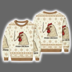 Fried Chicken 420 Smoking Meme Ugly Christmas Sweater
