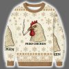 Fried Chicken 420 Smoking Meme Ugly Christmas Sweater 2