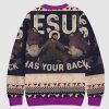 Funny Biblical Figure Has Your Back Ugly Christmas Sweater 3